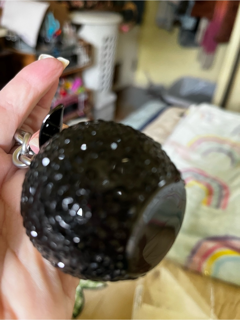 Coach Black Crystal Apple Bag Charm - Picture 7 of 14